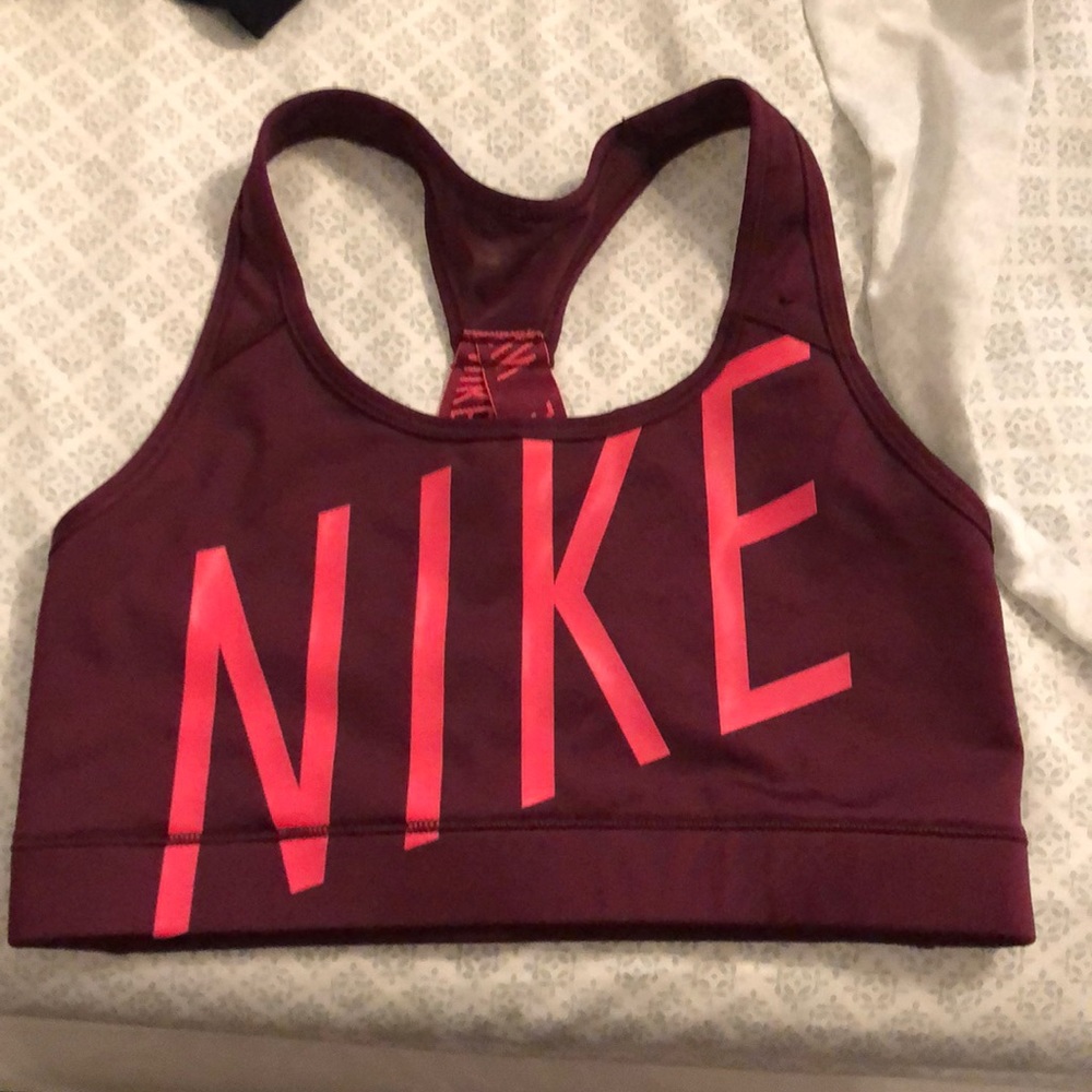 Maroon nike sports bra